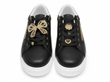 Sissy Boy Womens Gabriella Sneakers With Charms In Black