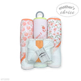 Mother's Choice Unisex Kids 3Pc Hooded Towels And 3Pc Facecloths In White/Peach