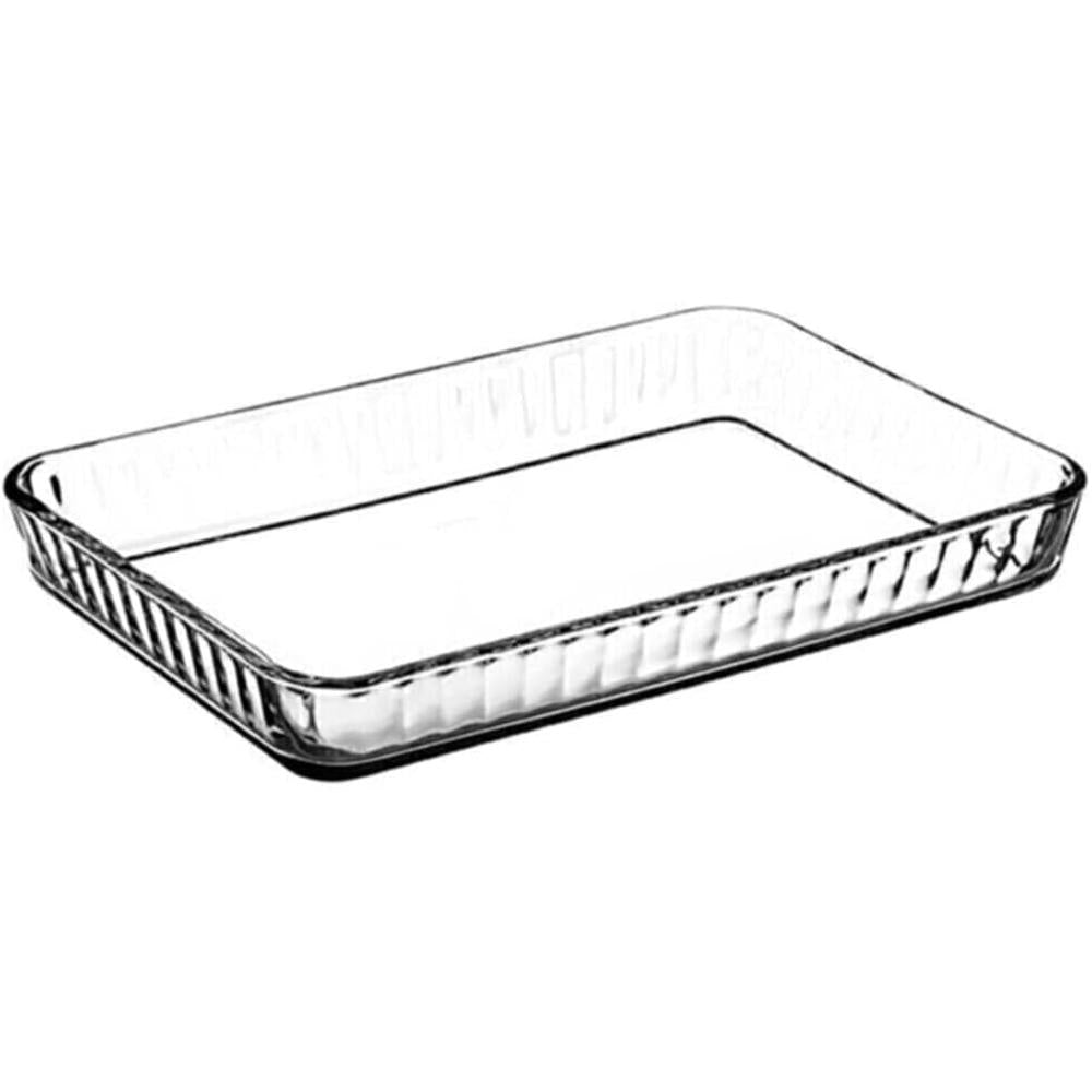 Borcam By Pasabahce Rectangular Glass Baking Tray In Clear