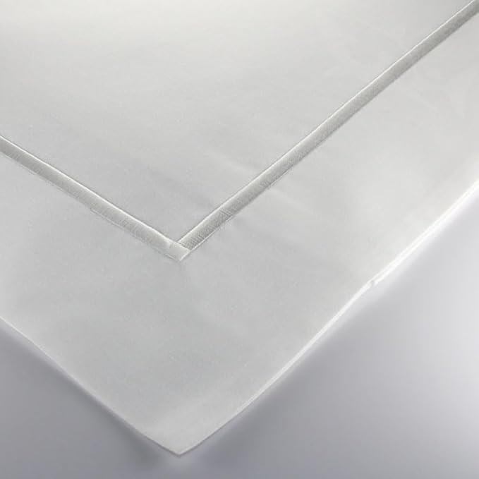 Egyptian Cotton T400 Oxford Stitch Duvet Cover In White