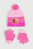 Girls 2Pc Beanie & Glove Set Barbie Pink