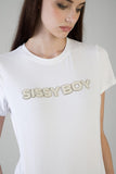 Sissy boy Womens Regular T-shirt With Pearl Logo In White