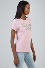 Sissyboy Regular T-shirt With Branded Bling In Pink