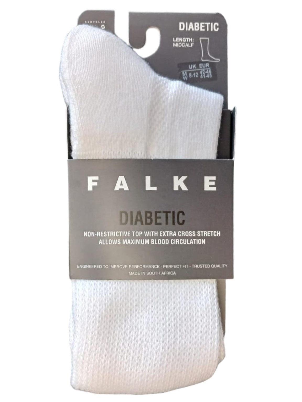 Falke Mens Diabetic Socks In White