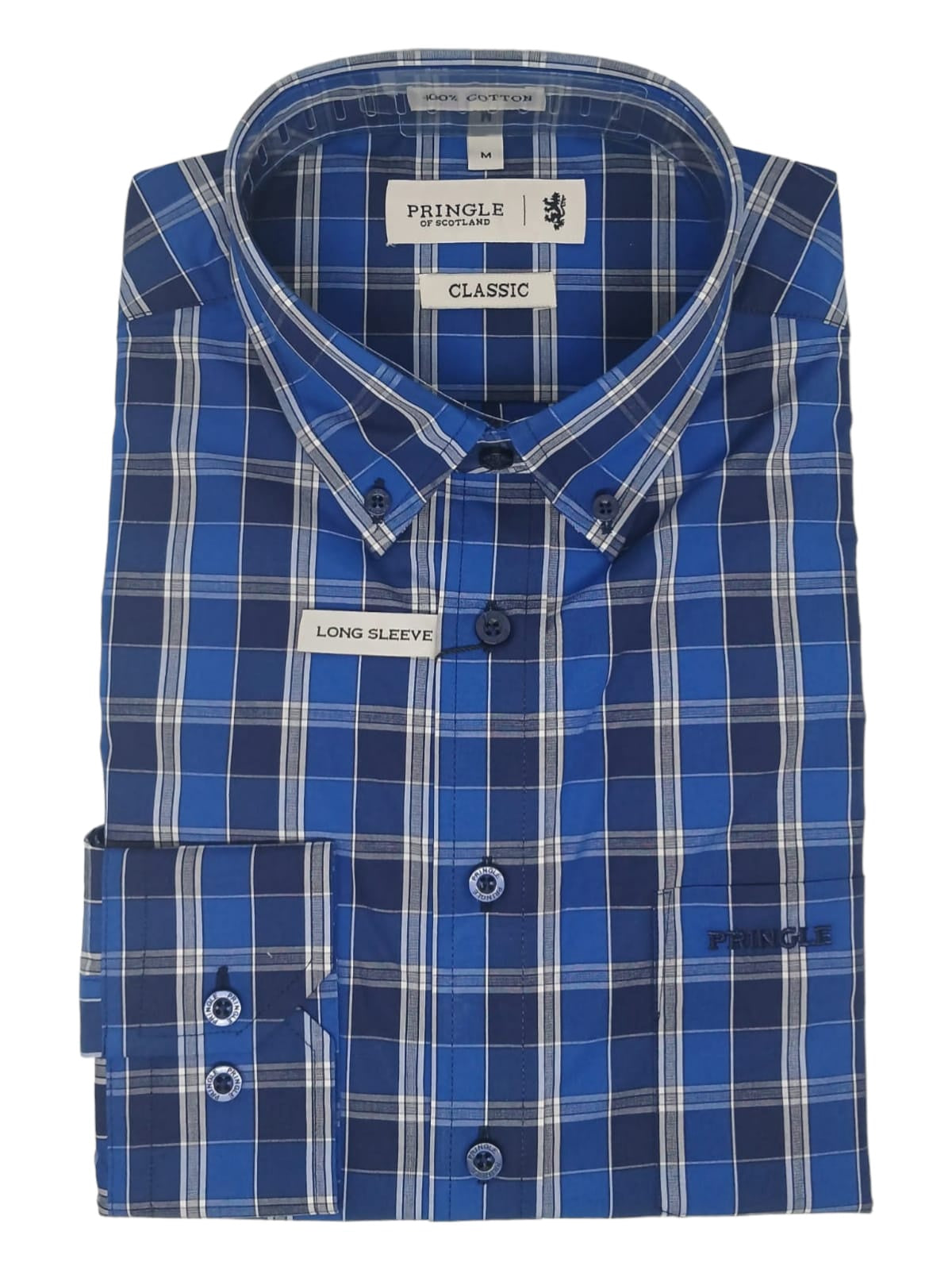 Pringle Mens Phoenix Long Sleeve Check Classic Shirt In Navy