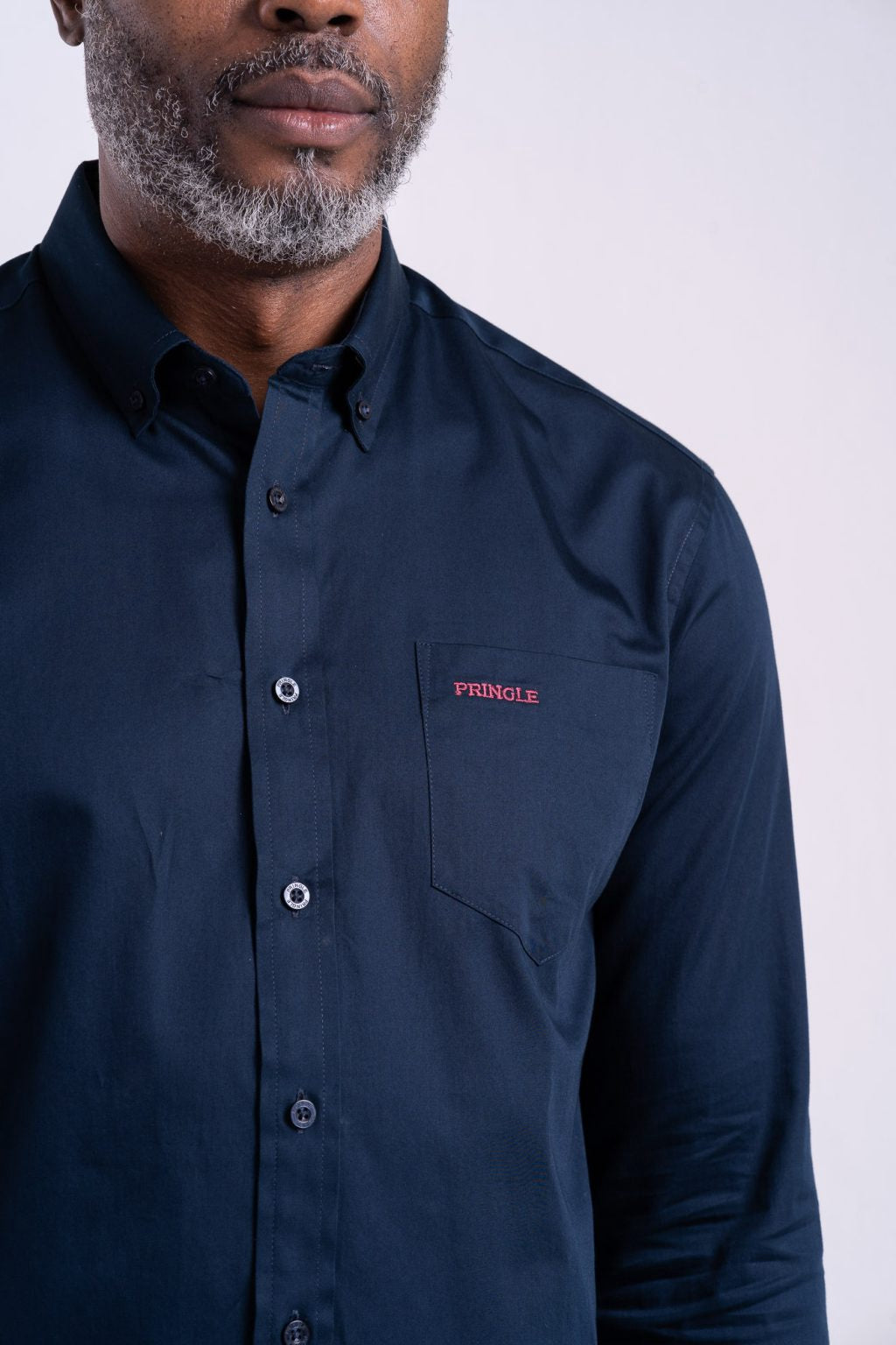 Pringle Mens William Long Sleeve Classic Shirt In Navy