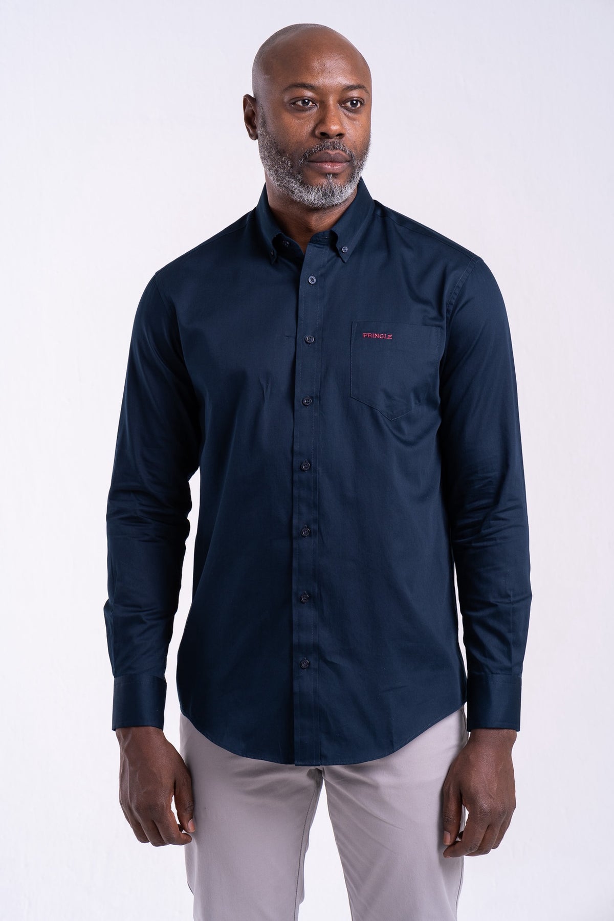 Pringle Mens William Long Sleeve Classic Shirt In Navy
