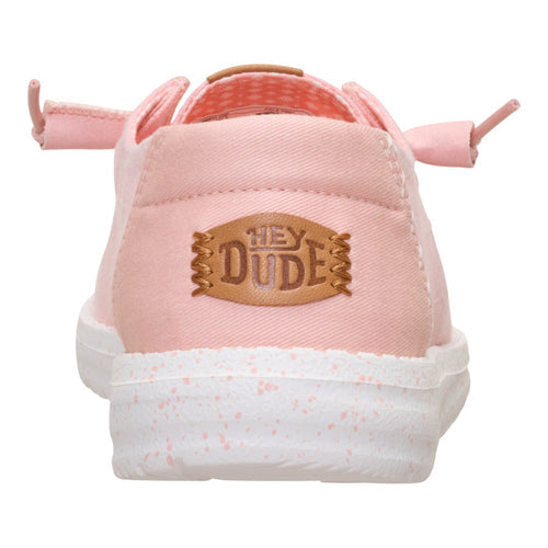 Hey Dude Womens Wendy Chambray Grid Shoes In Pale Pink