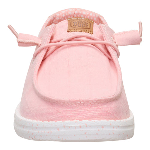 Hey Dude Womens Wendy Chambray Grid Shoes In Pale Pink