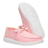 Hey Dude Womens Wendy Chambray Grid Shoes In Pale Pink