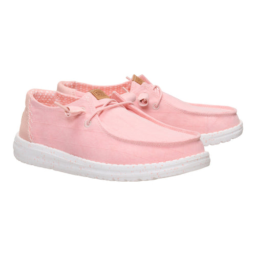 Hey Dude Womens Wendy Chambray Grid Shoes In Pale Pink