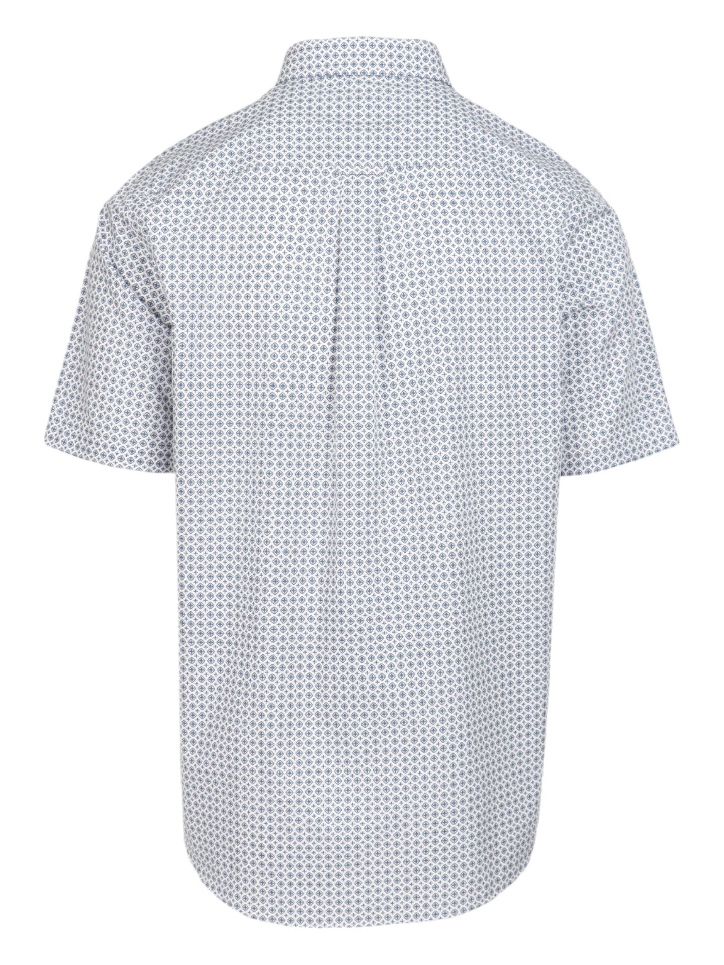 Pringle Mens Trumen Short Sleeve Classic Shirt In White And Blue