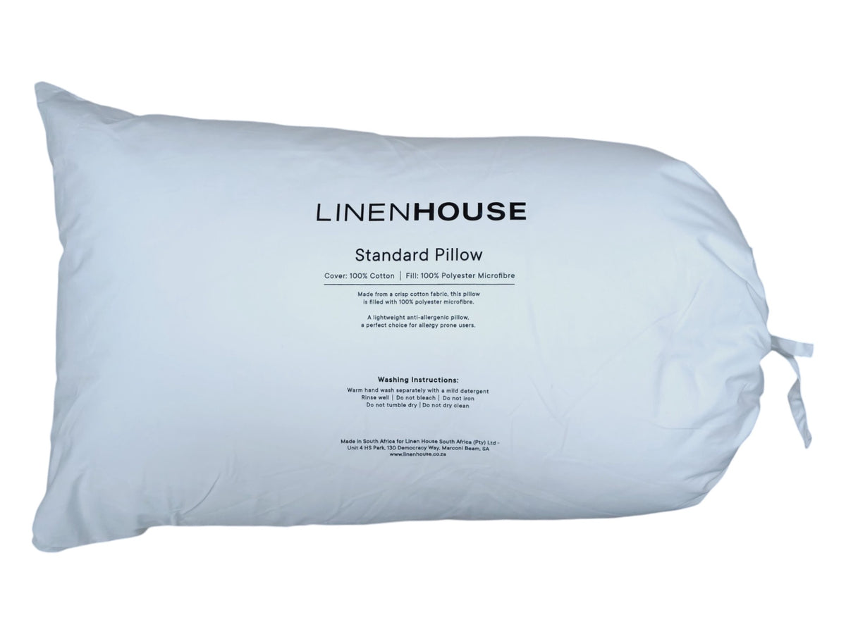Linen House Siliconised Microfibre Pillow Cotton Casting In White
