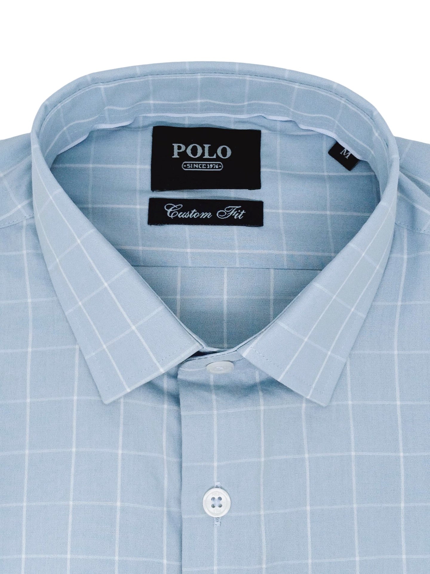 Polo Mens Windowpane Check Shirt In Light Blue
