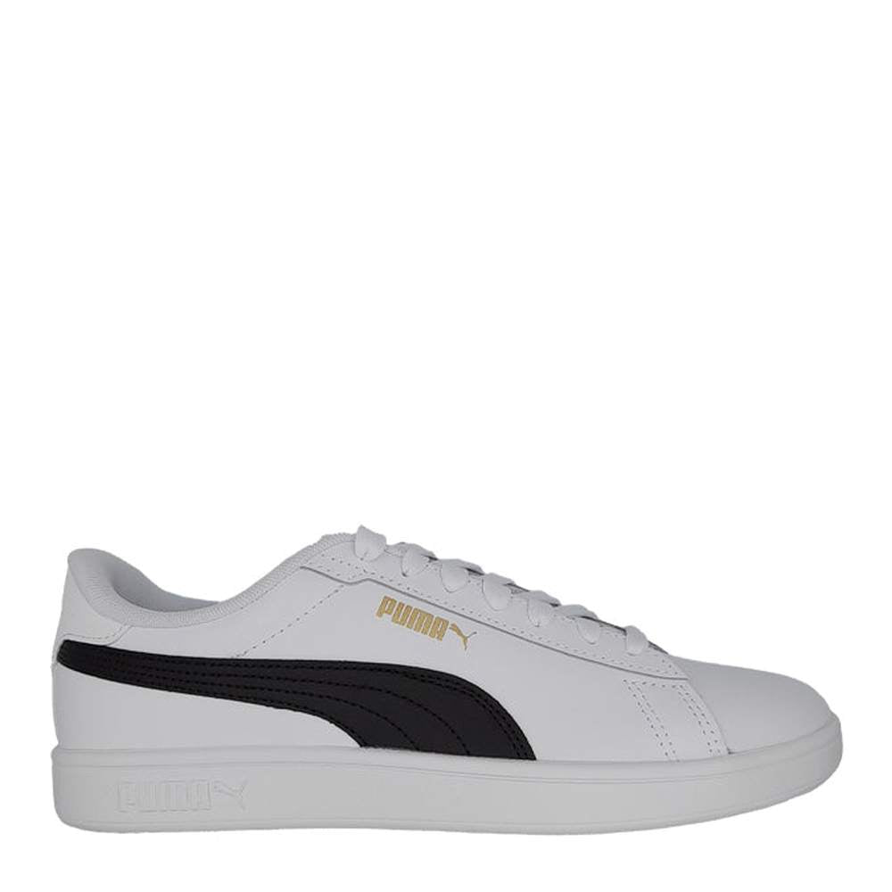Puma Mens Smash 3.0 L Sneakers In White/Black/Gold
