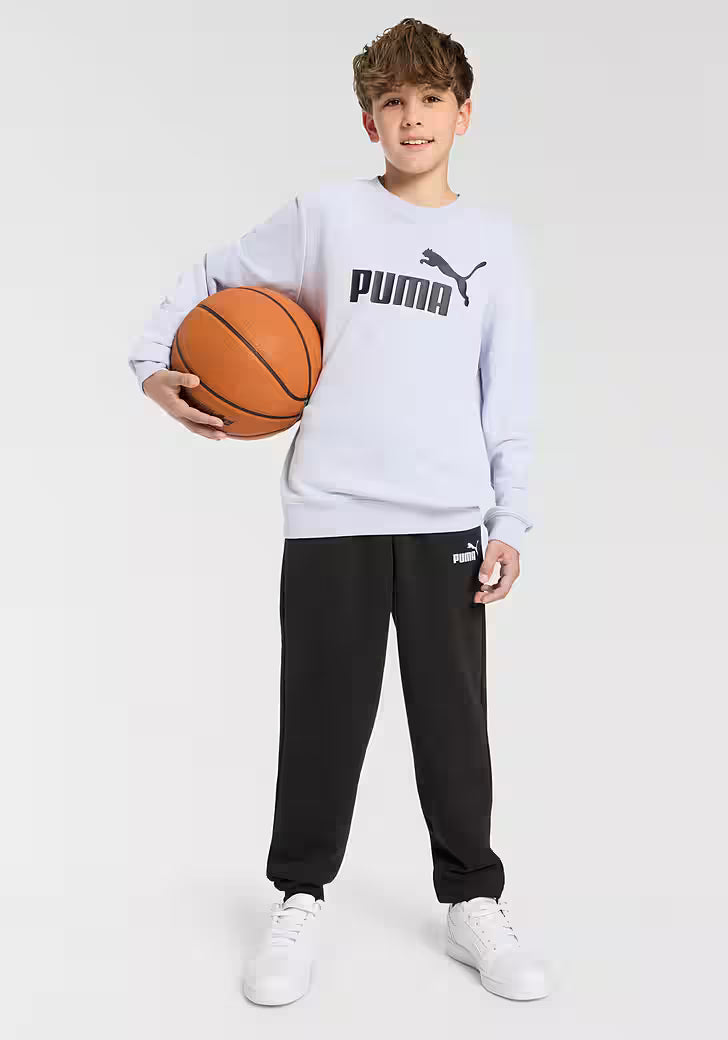 Puma Girls Essential No.1 Logo Crew Tracksuit In Lilac