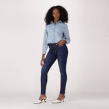 Levis Womens Curvy Straight Skinny Jeans In Dark Indigo