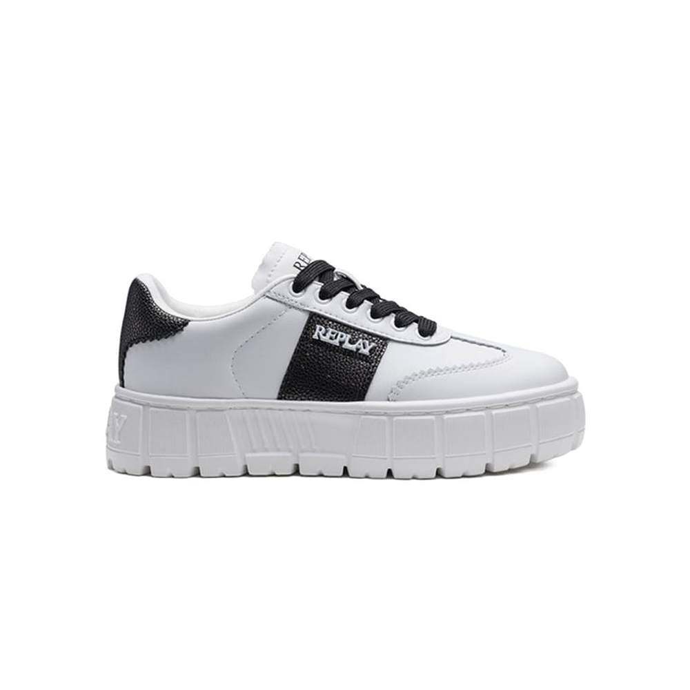 Replay Womens Paulette Shoes In White & Black