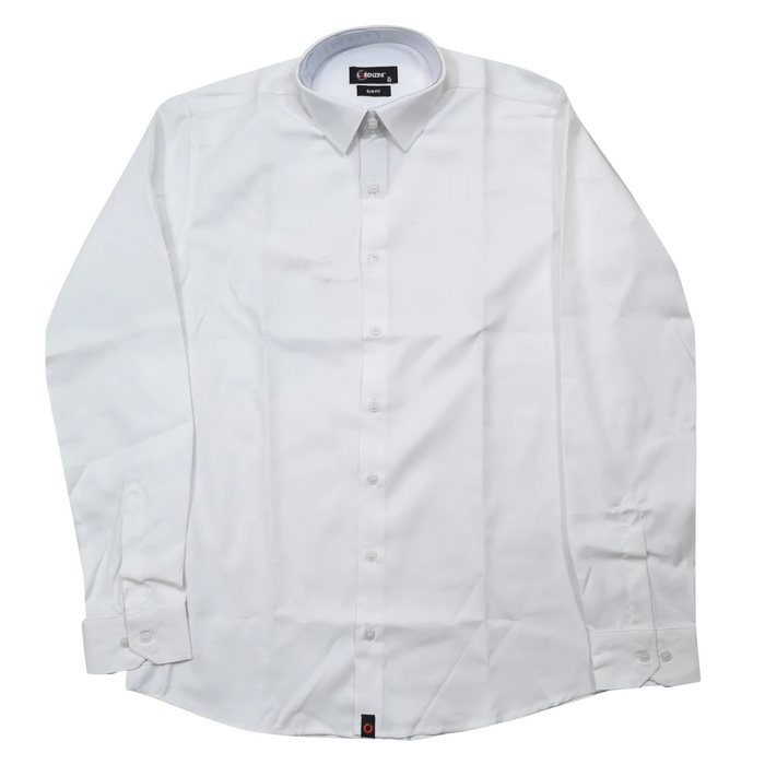 Lorenzini Mens Long Sleeves Stretch Slim Fit Shirt In White