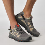 Salomon Mens Techamphibian 5 Shoes In Pewter/Moth/Fiery Red