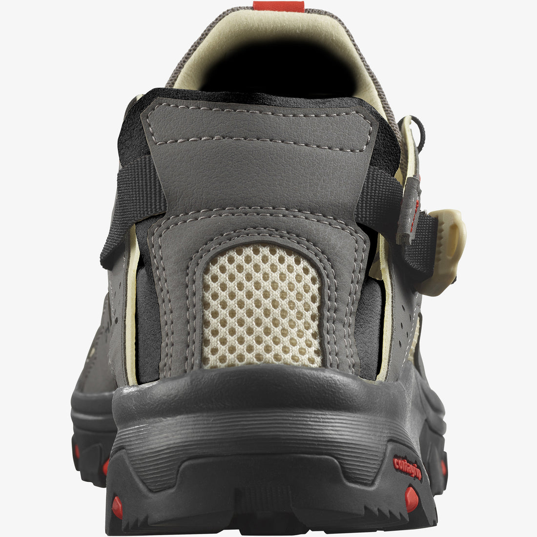 Salomon Mens Techamphibian 5 Shoes In Pewter/Moth/Fiery Red