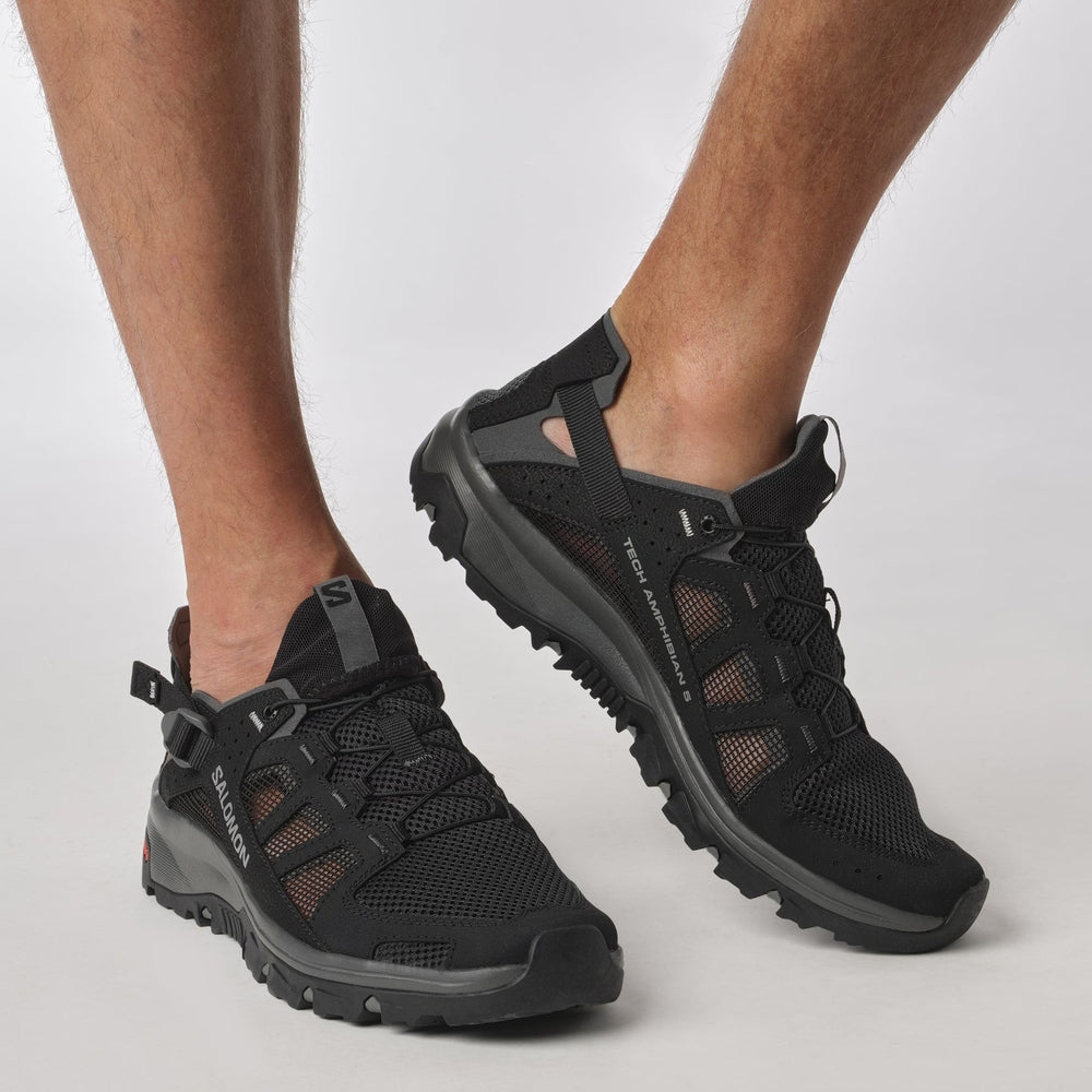 Salomon Mens Techamphibian 5 Sneakers In Black/Magnet/Monument