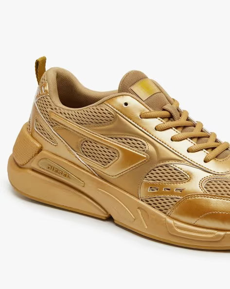 Diesel Womens Serendipity Sport Sneakers In Gold