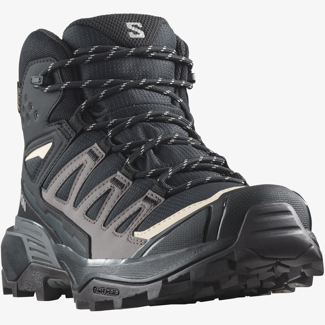 Salomon Womens X Ultra 360 Mid Gtx Shoes In Black/Plum Kitten/Shale