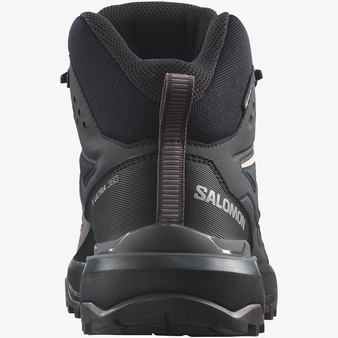 Salomon Womens X Ultra 360 Mid Gtx Shoes In Black/Plum Kitten/Shale