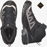 Salomon Womens X Ultra 360 Mid Gtx Shoes In Black/Plum Kitten/Shale