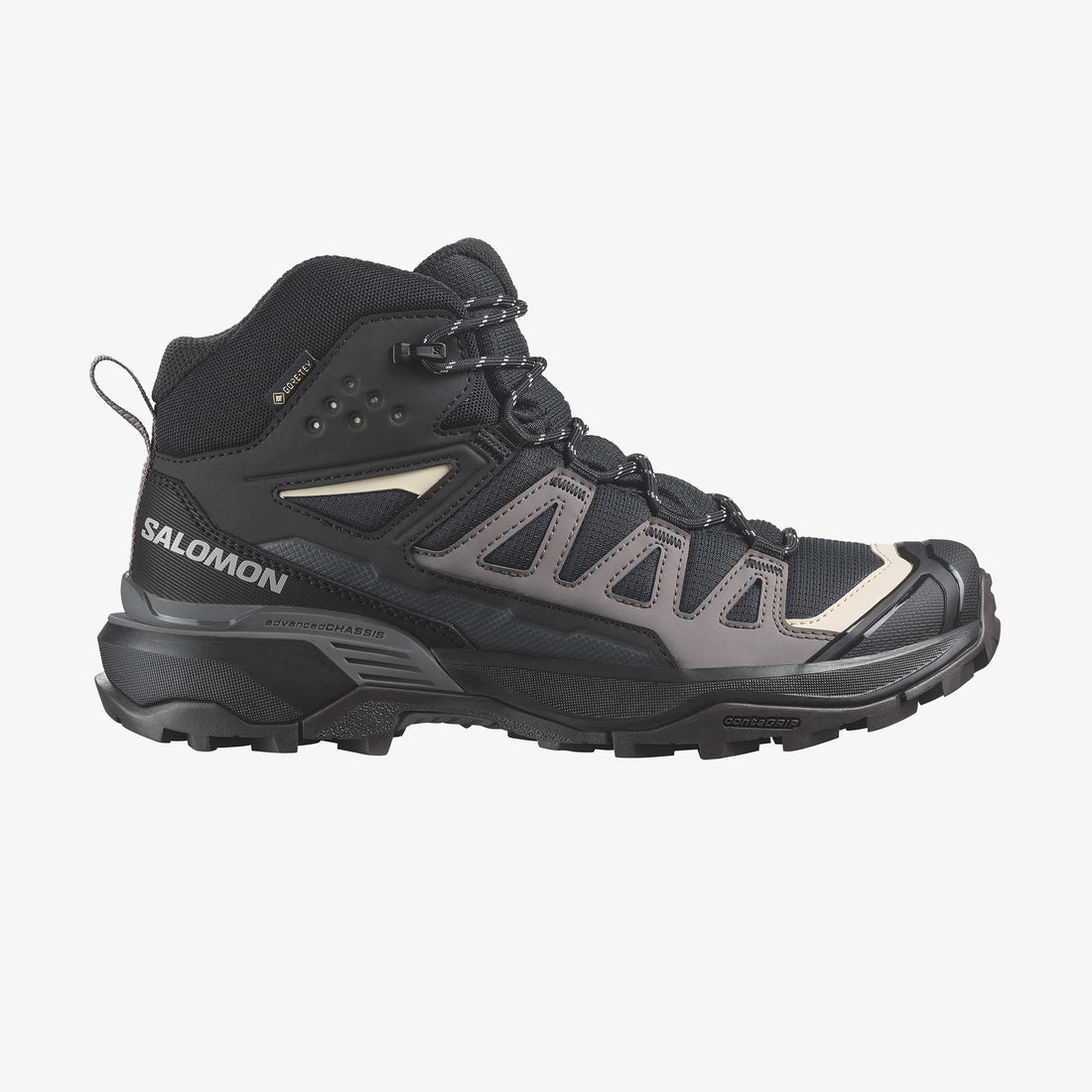Salomon Womens X Ultra 360 Mid Gtx Shoes In Black/Plum Kitten/Shale