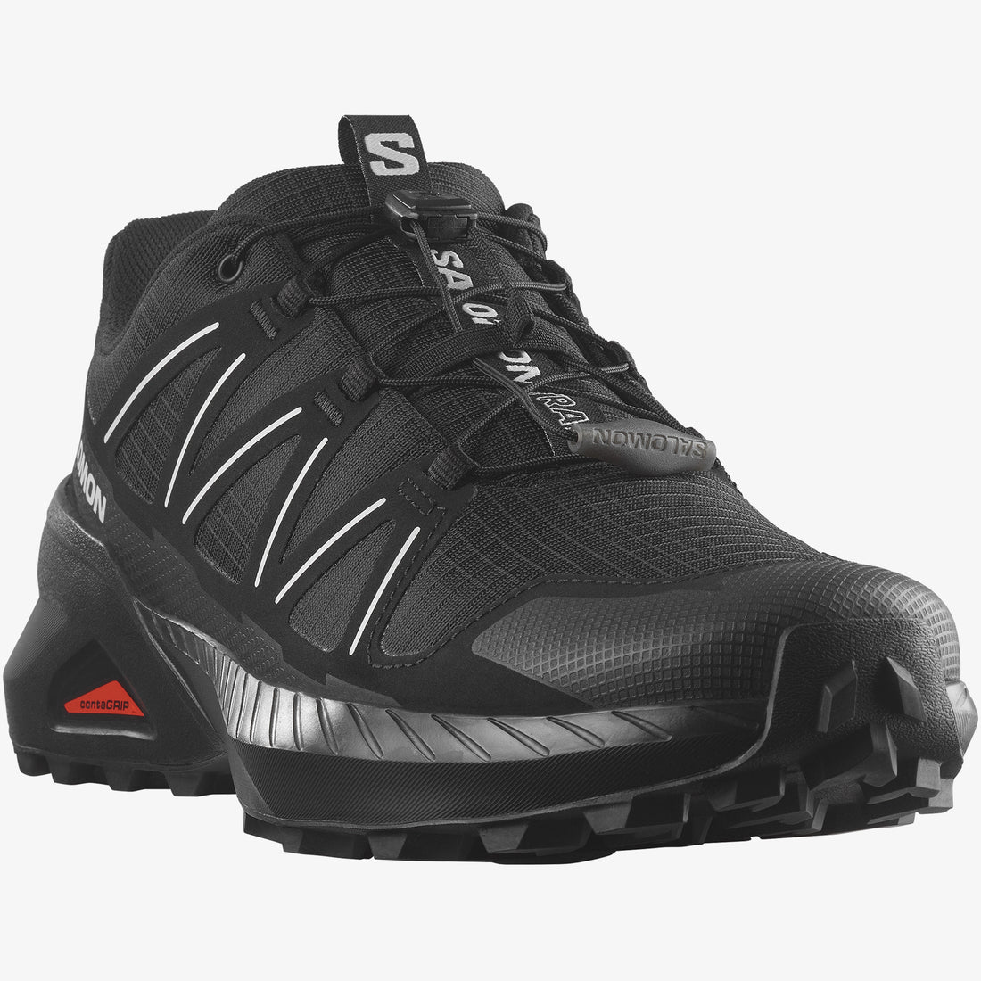 Salomon Mens Speedcross Peak Shoes In Black/Black/Glacier Gray