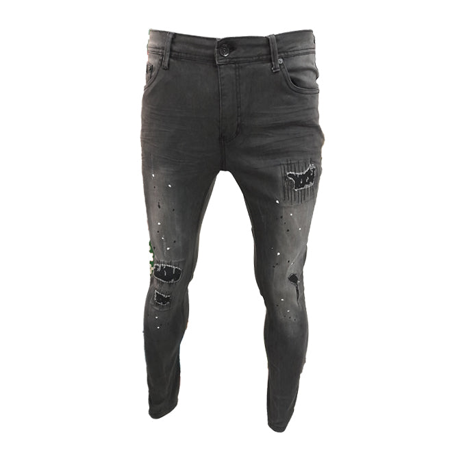 Soviet Mens Pedr Fashion Skinny Jeans In Black Wash