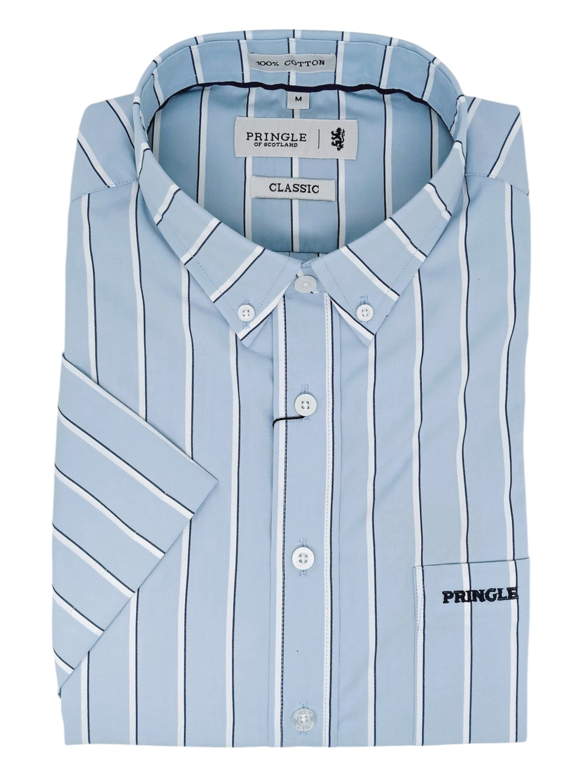 Pringle Mens Ryan Short Sleeve Classic Shirt In Light Blue