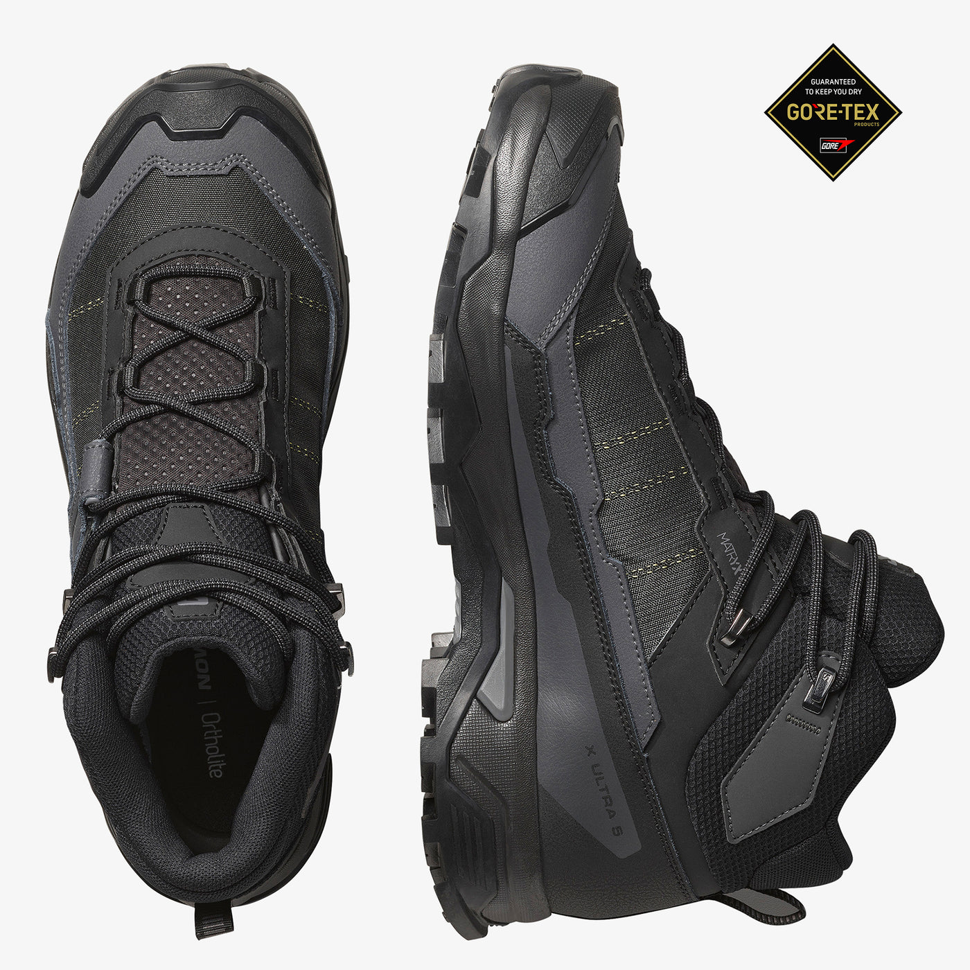 Salomon Mens X Ultra 5 Mid GTX Shoes In Black