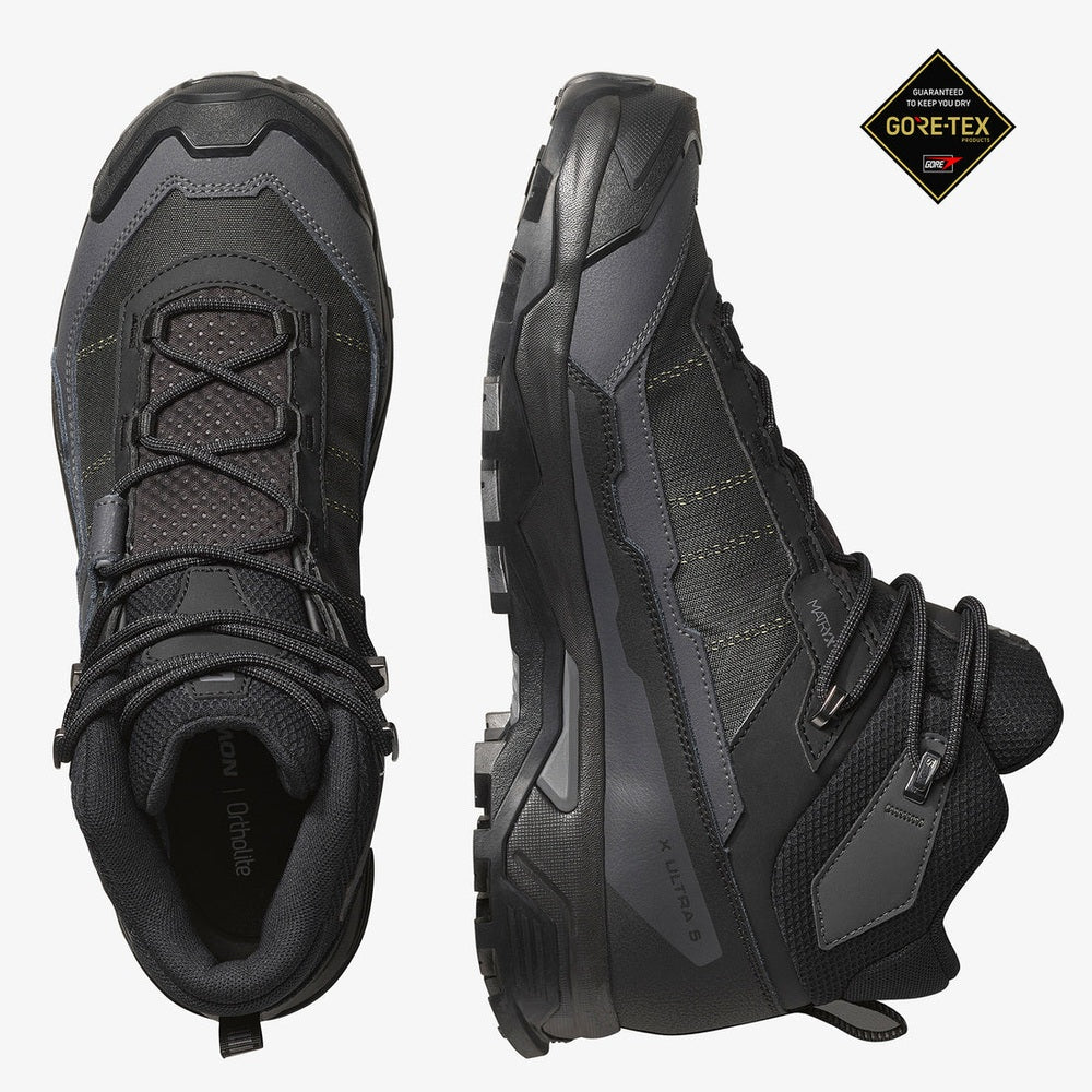 Salomon Mens X Ultra 5 Mid Gore Tex Boot In Black/Asphalt/Castlerock