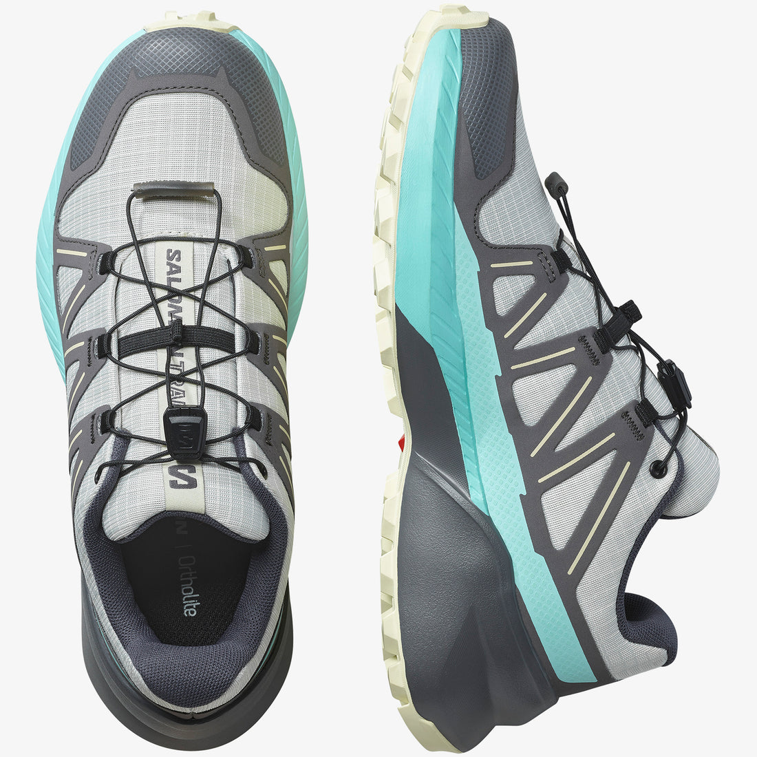Salomon Womens Speedcross Peak Shoes In Icicle/Castlerock/Aruba Blue