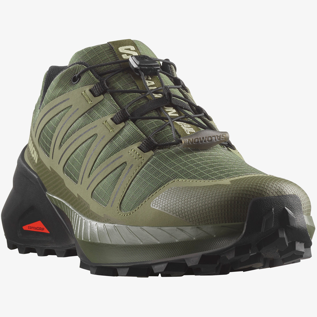Salomon Mens Speedcross Peak Shoes In Olive Night/Deep Lichen Green/Black