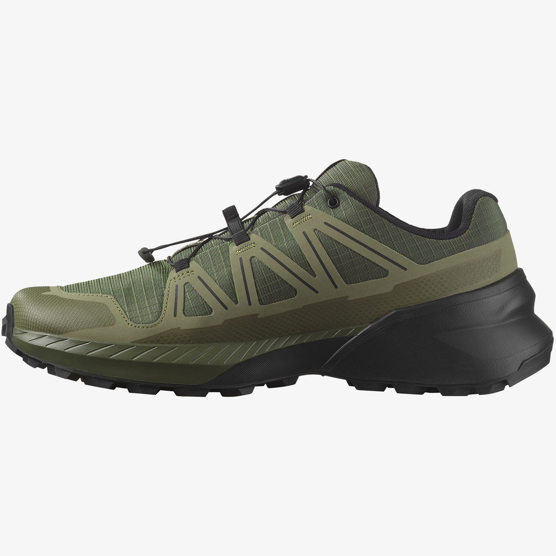 Salomon Mens Speedcross Peak Shoes In Olive Night/Deep Lichen Green/Black