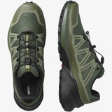 Salomon Mens Speedcross Peak Shoes In Olive Night/Deep Lichen Green/Black