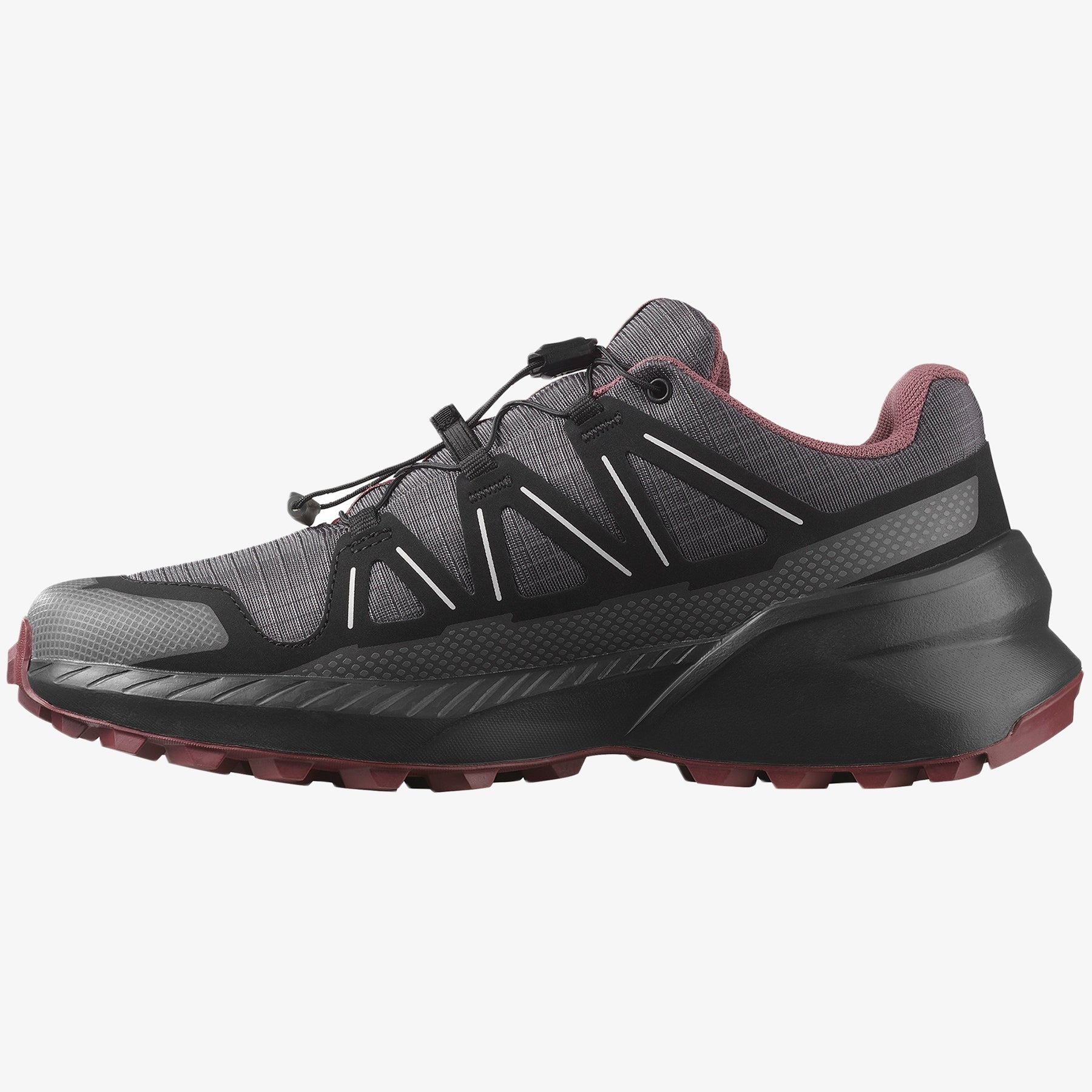 Salomon Womens Speedcross Peak Shoes In Asphalt and Black
