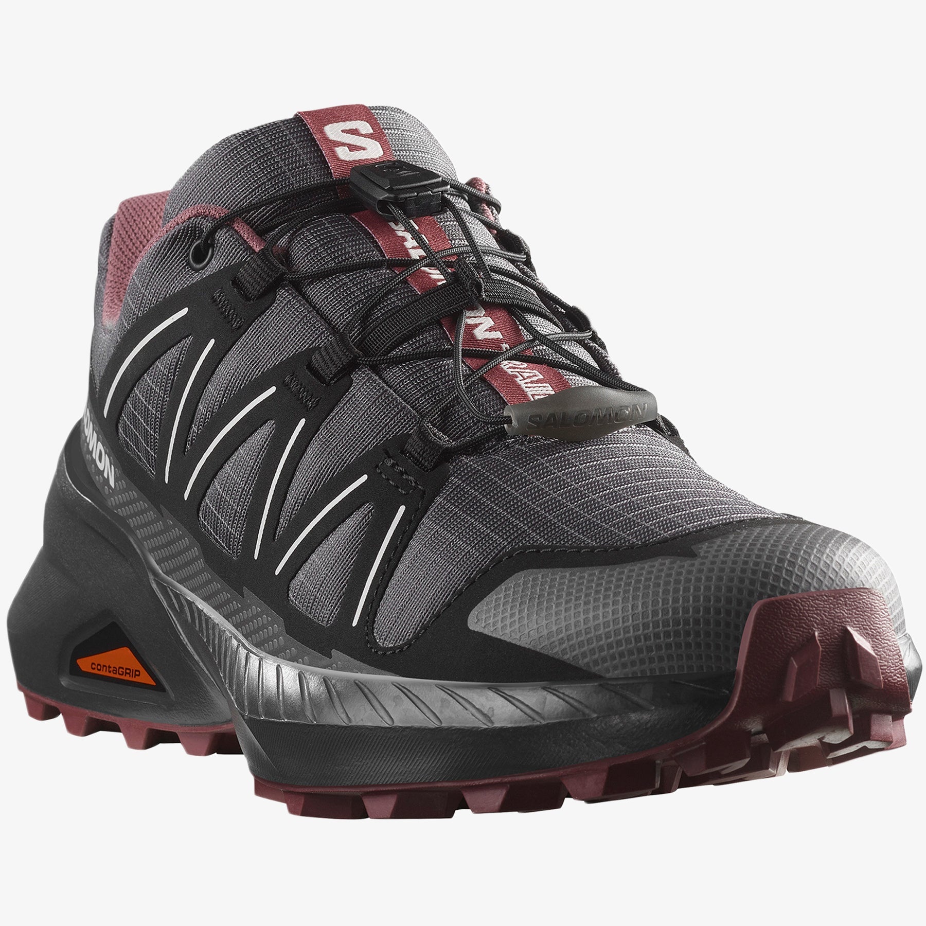Salomon Womens Speedcross Peak Shoes In Asphalt and Black
