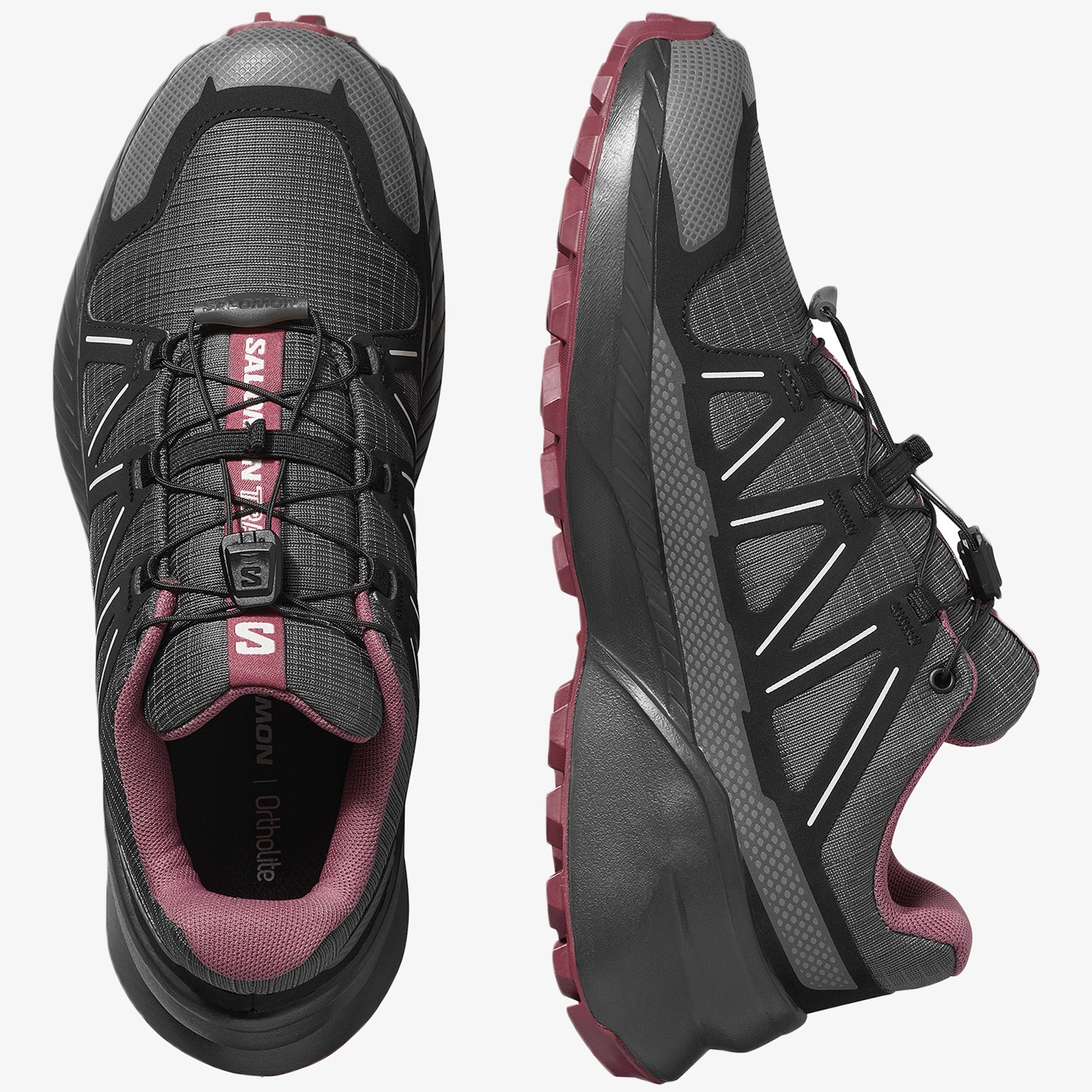 Salomon Womens Speedcross Peak Shoes In Asphalt and Black