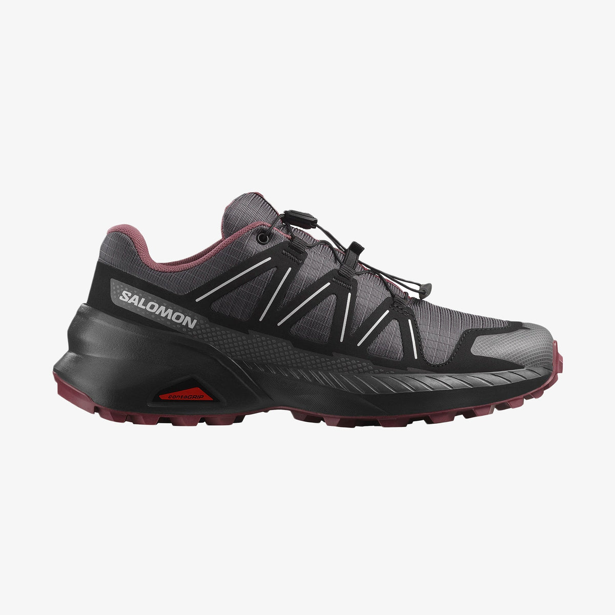 Salomon Womens Speedcross Peak Shoes In Asphalt and Black