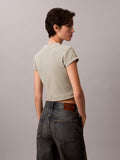 Calvin Klein Womens Monologo Baby Logo T-Shirt In Khaki