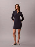 Calvin Klein Womens Monologo Rib Golfer Dress