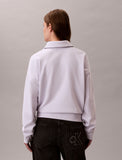 Calvin Klein Womens French Terry Graphic Qauter Zip Sweatshirt In Frosty Lilac