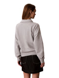 Calvin Klein Womens French Terry Graphic Quarter Zip Sweatshirt In Grey