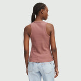 Calvin Klein Baby Rib Crew Tank Top In Brown