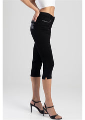 Sissyboy P31575 Ladies Rain Mid-Waist Capri Black